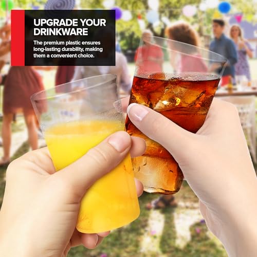 Stock Your Home 5 oz Reusable Plastic Juice Glasses - 12 Pack Pebbled Tumblers