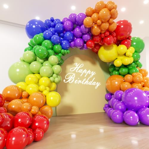 Rainbow Balloon Arch Kit - 203-Piece Garland Set for Party Decorations