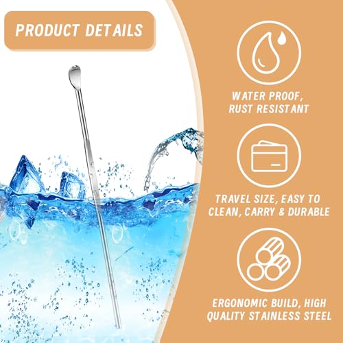 Trinkrittey 20 Pcs Stainless Steel Ear Pick Metal Earwax Removal Tool