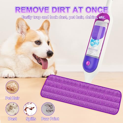 8 Pack Multicolor Reusable Mop Pads for Swiffer PowerMop, 15" Microfiber Refills
