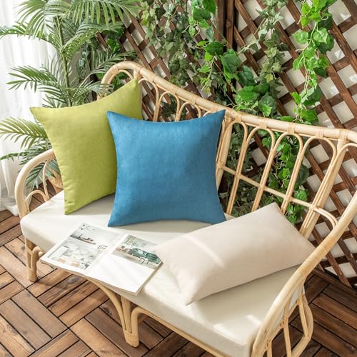 Moss Green Outdoor Waterproof Throw Pillow Covers Set of 2 - 20x20