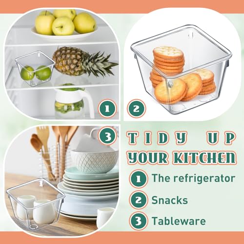 Tioncy 8 Pcs Stackable Clear Drawer Organizer Bins, 3x3x2 Inch Small Trays