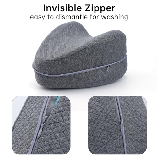Grey Zip Pillow Cover for Contour Legacy Knee Pillow