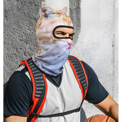 3D Cat Ski Balaclava Sheisty Face Mask with Ears Cute Animal Christmas Party, Face Cover UV Protector Lightweight Outdoor Activities