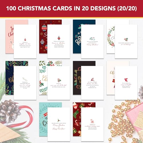 Bulk Christmas Cards with Envelopes & Sticker Seals - Festive 4x6in Holiday Greeting Cards
