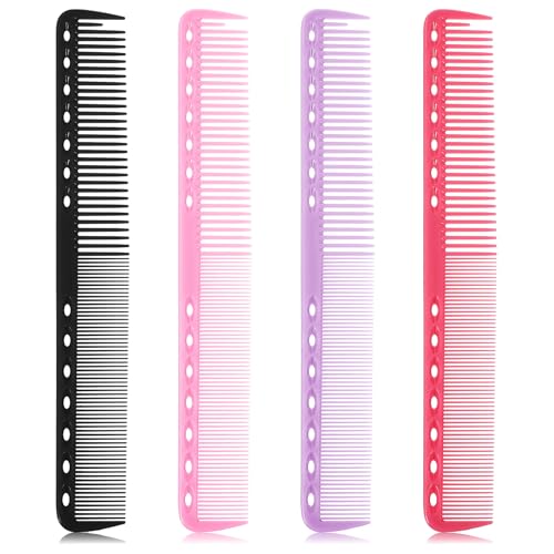 Elegaperma 4-Piece Hair Cutting Combs Set - Professional ABS Barber Styling Tools
