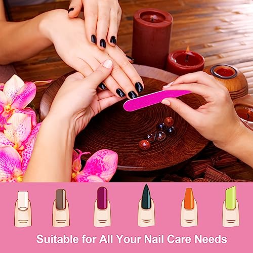 HomeyEra Wooden Emery Boards and Nail Files Bulk - 100 Pack Mini Double-Sided Nail Files for Natural Nails