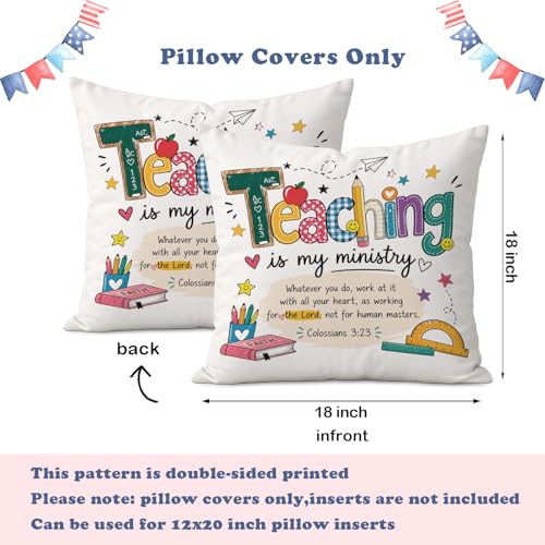 Teaching Throw Pillow Cover 18x18 Inch - Christian Gifts for Teachers