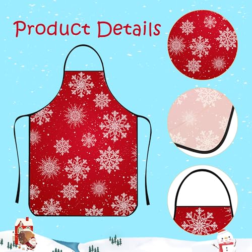Christmas Snowflakes Apron for Men Women Kids - Holiday Kitchen Cooking & Baking
