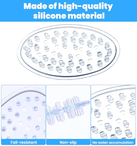 2-Pack Silicone Soap Holder, Non-Slip Clear Oval Soap Dish for Shower
