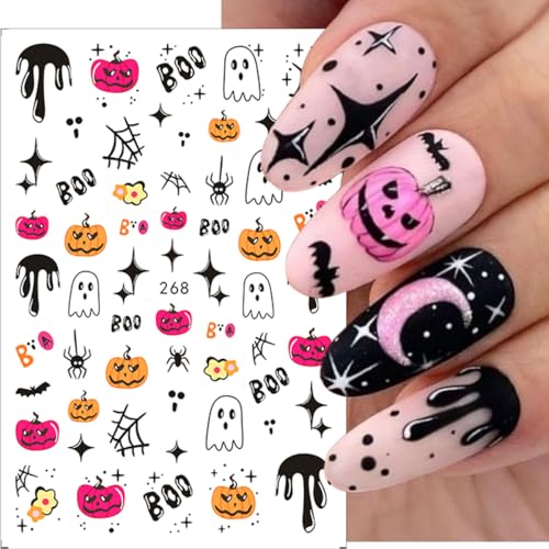 Halloween Nail Art Stickers 8 Sheets 3D Self Adhesive Decals