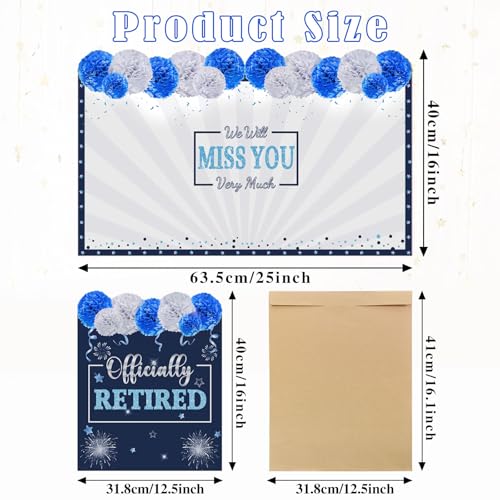 Officially Retired Greeting Card - Blue 25x16 Inch with Envelope