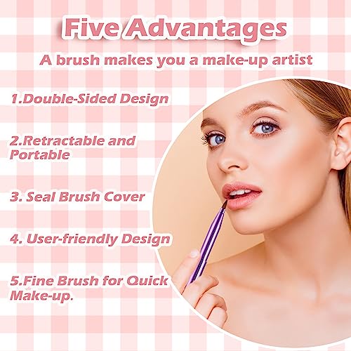 WLLHYF Dual-End Retractable Lip Brush & Eyeshadow Makeup Applicator
