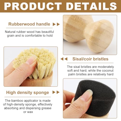 Cutting Board Oil Applicator and Scrub Brush Set - 2pc Bamboo Kitchen Kit