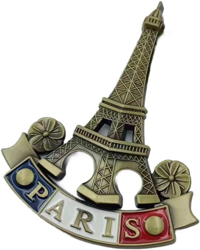 Bronze 3D Metal Eiffel Tower Refrigerator Magnet Paris Souvenir Decor