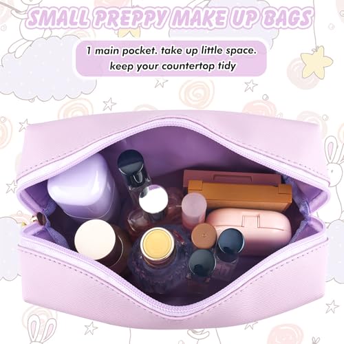 Initial Makeup Bag Waterproof PU Leather Travel Cosmetic Pouch for Women