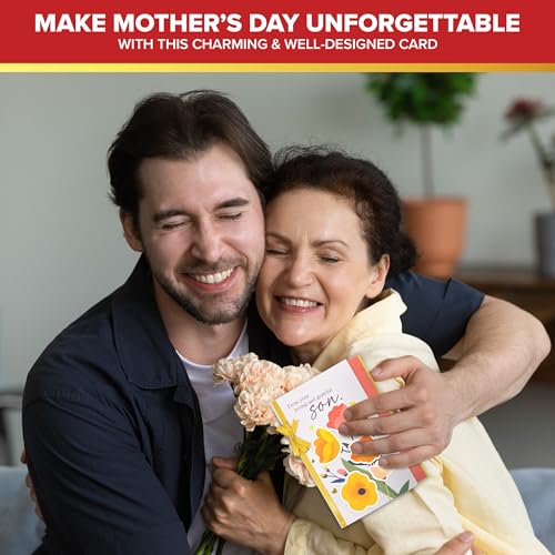 Gold Foil Mother's Day Card from Son - 5x7in Floral Design