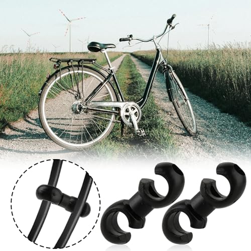 20PCS Bike Cable Clasps, Bike Brake Cable Clips S Style Clips, Bike Cable Guide Clips for Brake Lines MTB Bike Road Bicycle (Black)