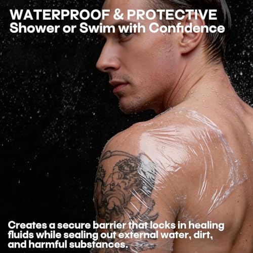 POSEIDON Tattoo Aftercare Bandage 6 in x 2 Yd, Waterproof Clear Film