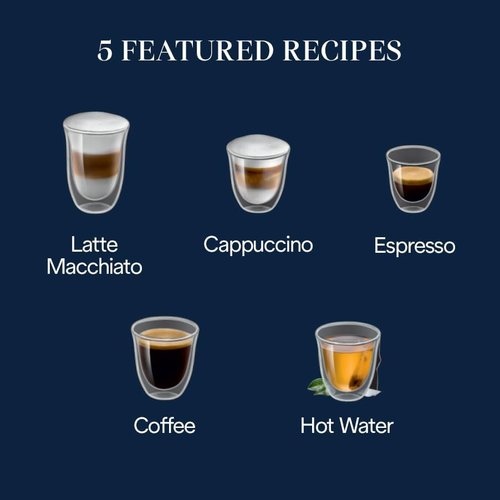 De'Longhi Magnifica Start Automatic Espresso Machine - Auto Milk Frother & Built-In Grinder | 5 One-Touch Recipes for Home Barista Coffee