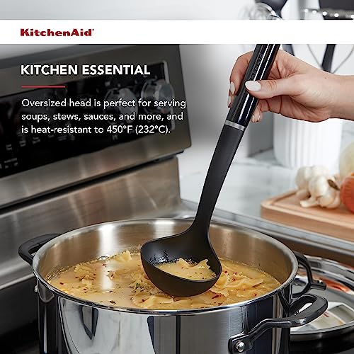 KitchenAid Classic Nylon Ladle Black - Pack of 12, Heat Resistant