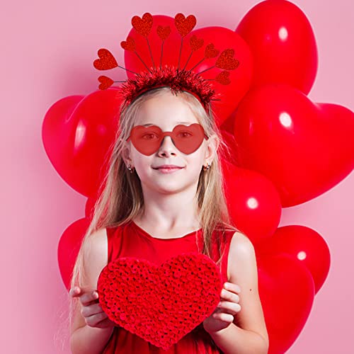 Valentine's Day Red Heart Headband and Sunglasses Party Set