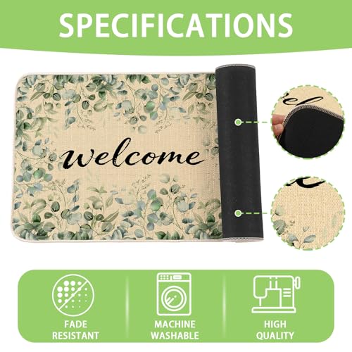 MATIRUG Floral Welcome Mat - Non-Slip, Machine Washable, 16"x24"