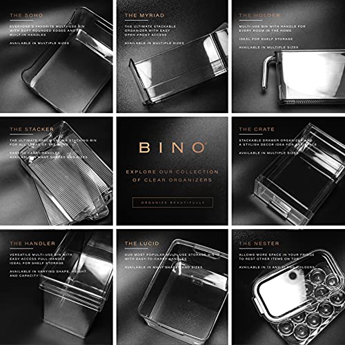 BINO Medium Stackable Plastic Storage Bins | Clear Pantry Organizers