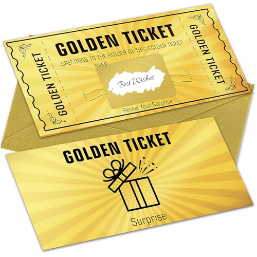 Golden Ticket Surprise Scratch Off Cards - 2 Pcs Gift Reveal Set