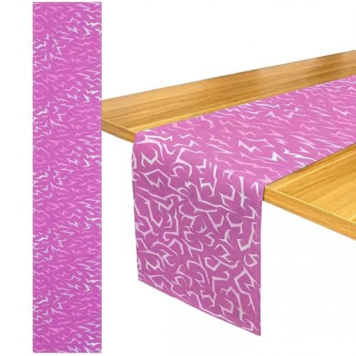 Kpop Table Runner 12x72 Inch - Purple Lightning Design