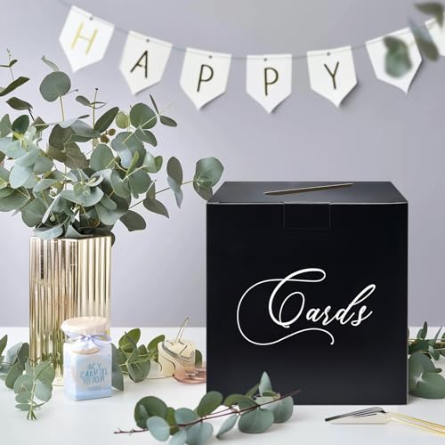 Black and White Card Box for Weddings, Birthdays & Parties