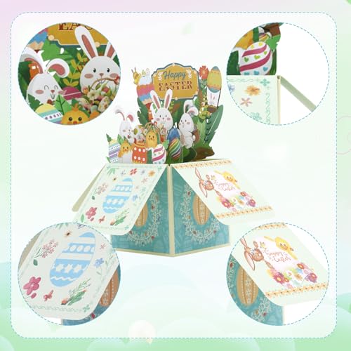 3D Easter Pop Up Card with Bunny & Egg - Greeting Card for All Ages