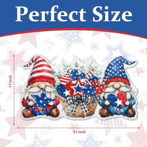 4th of July Gnome Bathroom Rug - Non-Slip Patriotic Bath Mat