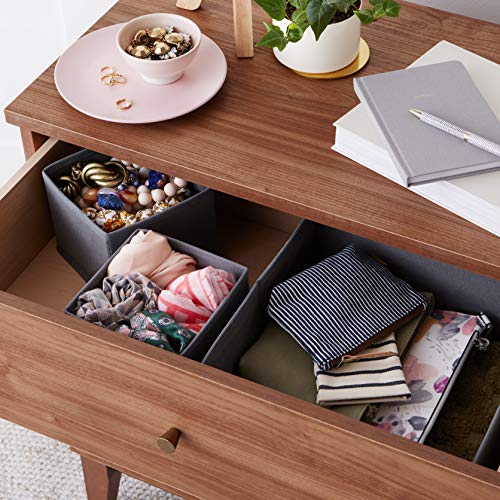 Amazon Basics Collapsible Cloth Drawer Organizer Boxes, Set of 6