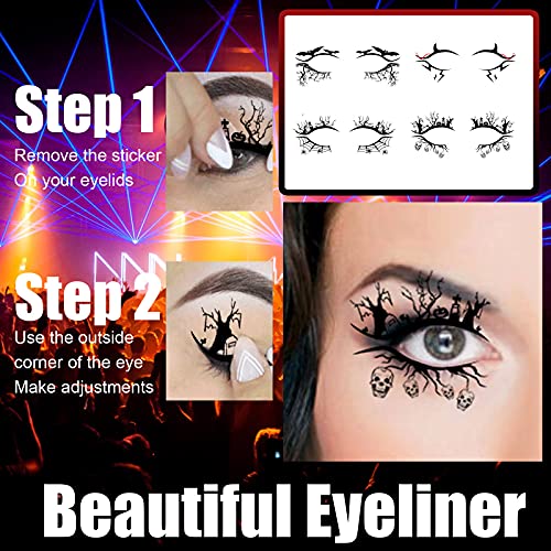 Furimuk Halloween Eyeshadow Stickers & Temporary Tattoos Set