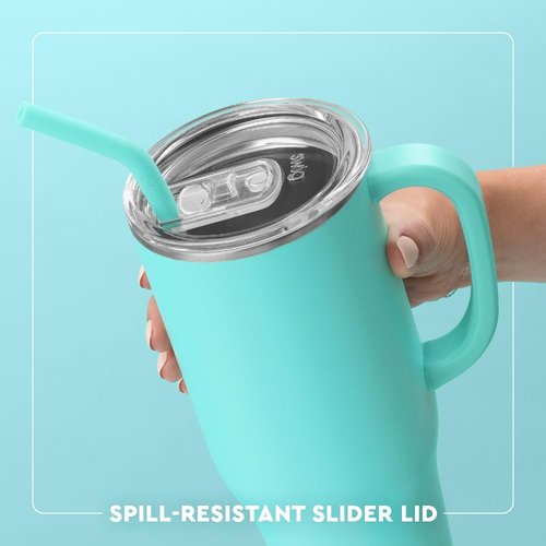 Swig Life 40oz Mega Mug, 40 oz Tumbler with Handle and Straw, Cup Holder Friendly, Dishwasher Safe, Extra Large Insulated Tumbler, Stainless Steel (Pop Fizz)