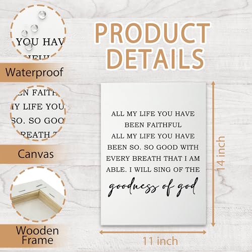 Christian Wall Art Canvas Print - Goodness of God Bible Verse 11x14"