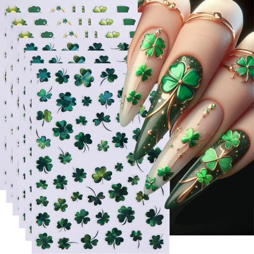 St. Patrick's Day 3D Self-Adhesive Nail Art Stickers Decals 6Pcs