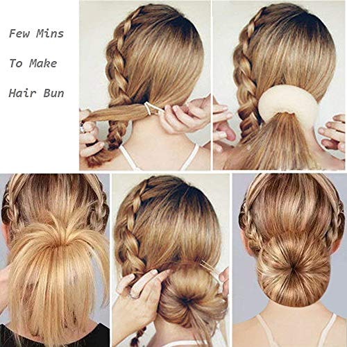 SQULIGT Mini Hair Bun Maker, 2 Inch Beige Donut Shaper, 6 Pack