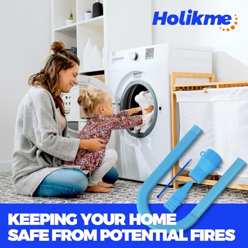 Holikme Dryer Vent Cleaner Kit - Universal Vacuum Hose Attachment (1-Piece, Blue)