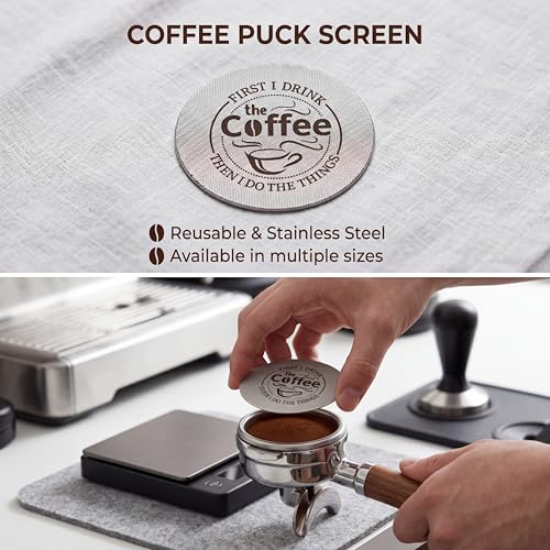 Yaomiao 53.3mm Espresso Puck Screen, 1.7mm Stainless Steel Coffee Filter (2 Pcs)
