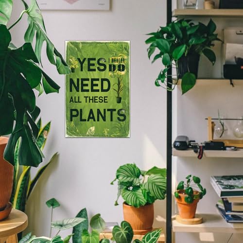Funny Plant Lover Garden Tin Sign - 8x12 Inch Metal Wall Art Decor