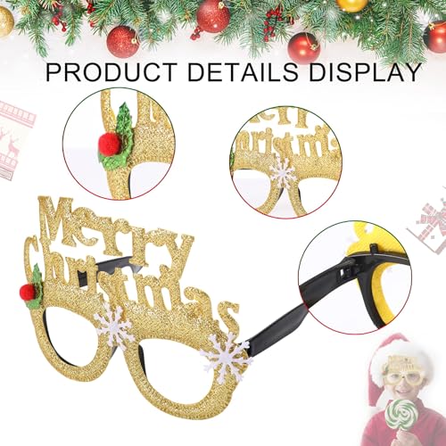 Christmas Photo Booth Props Set with Glitter Glasses & Inflatable Frame