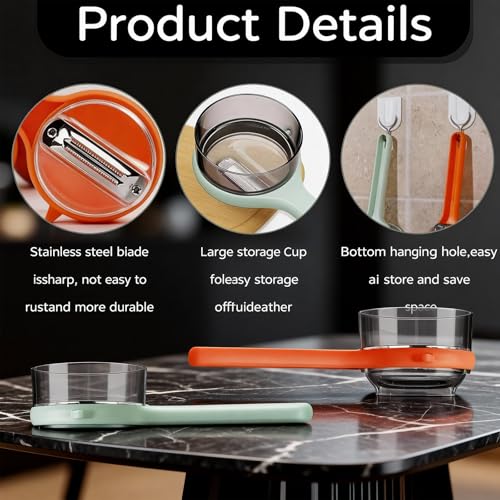 Hubaltuye 2-Piece Vegetable Peeler Set with Storage & Hooks