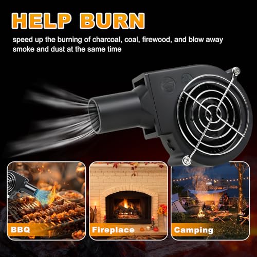 KUNRISE 97mm Diameter 110V/120V Variable Speed Centrifugal Blower Fan for BBQ, Fireplace, Camping, Wood Stove