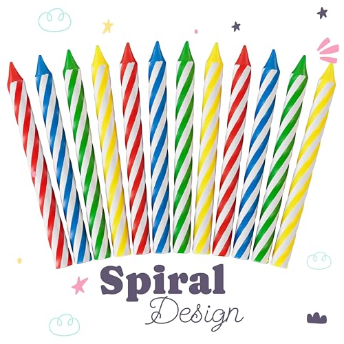 Party Solids 24-Pack Primary Color Birthday Candles - 2.5"