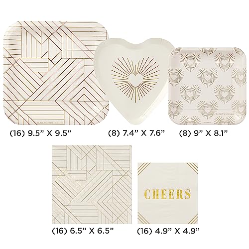 Hallmark Gold and Ivory Party Supplies Set for 16 Guests