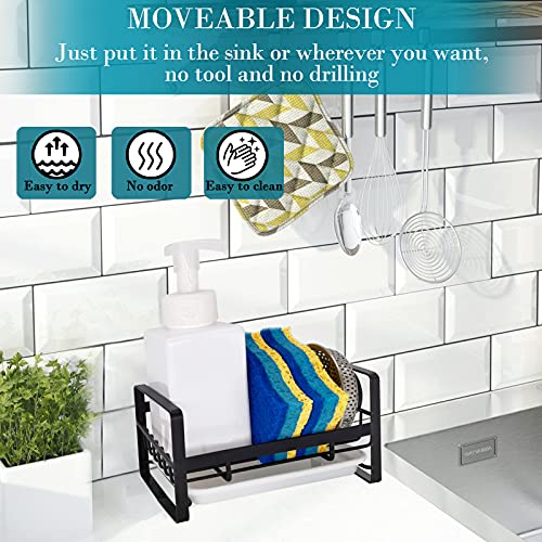 VANTEN Matte Black Kitchen Sink Caddy with Removable Drip Tray & Wall Mount Option