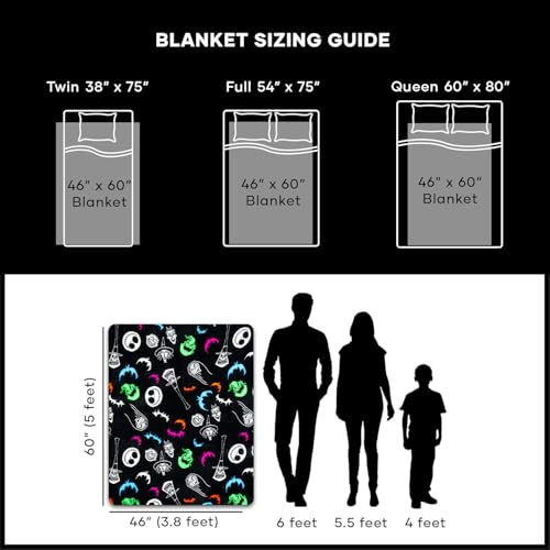 Nightmare Before Christmas Blanket and Pillow Set for Kids - Jack Skellington Travel Accessories