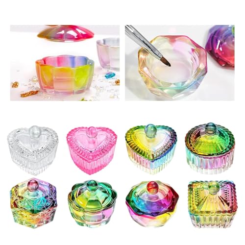Zhuluck Pink Heart Glass Dappen Dish for Acrylic Nail Liquid and Powder